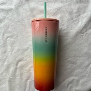 NWT Starbucks 2019 Summer Collection Stainless Steel Rainbow Ombré Tumbler 20oz
